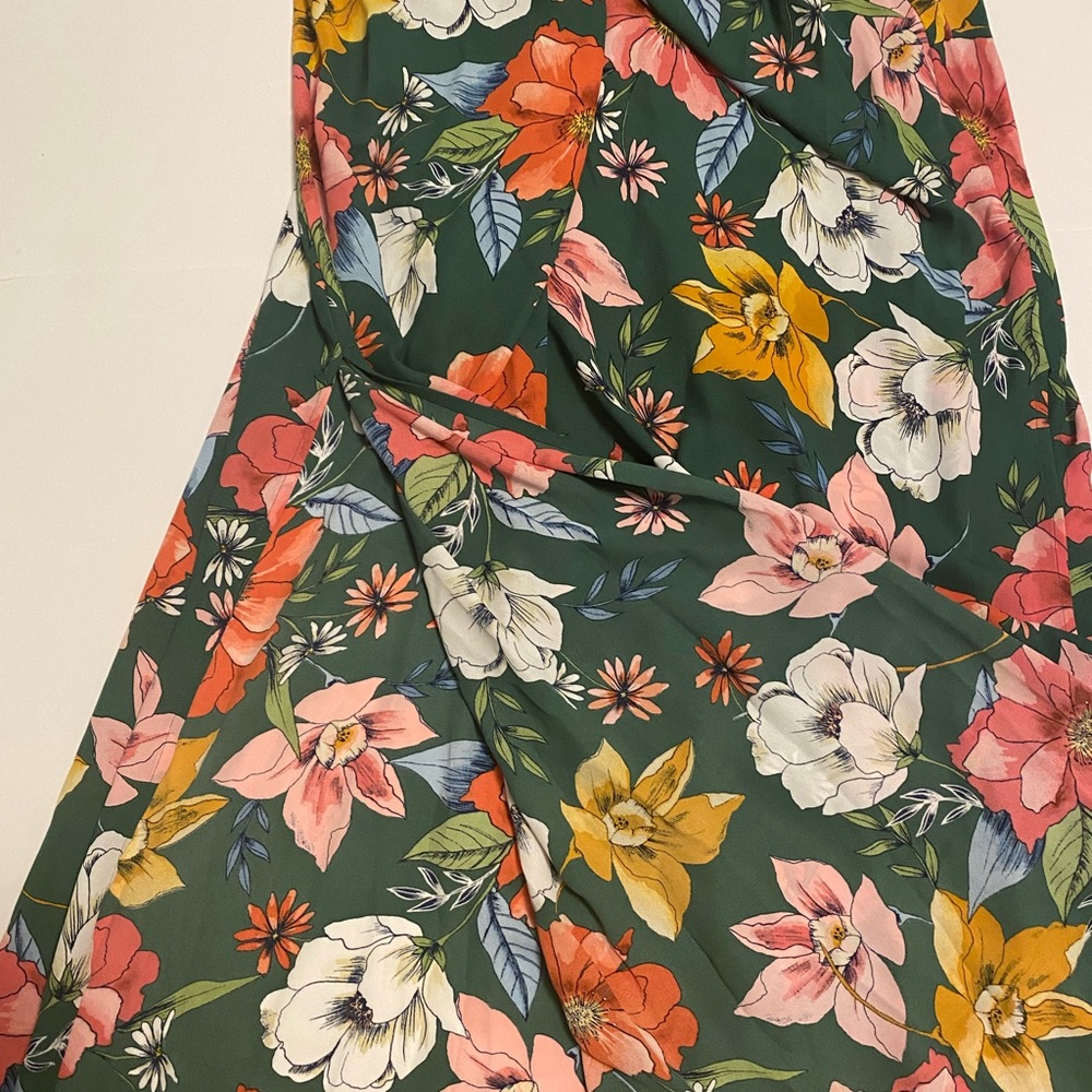 NWT DR2 Green Floral Halter Maxi Dress XS - Picture 4 of 5
